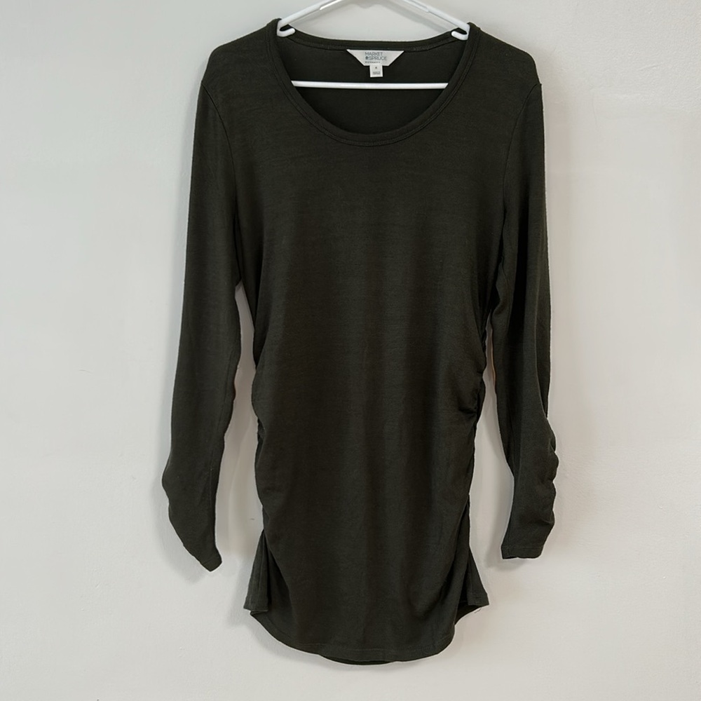 Market&Spruce Maternity Forest Green long sleeve & Blue short sleeve Top Size M - Picture 8 of 11